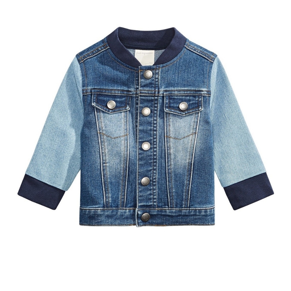 First Impressions Baby 3-6M Authentic Wash Comfy Stretch Snap Denim Jacket
